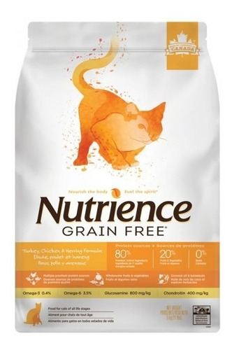 Comida Para Gato Grain Free Nutrience Pavo Pollo Arenq 5 Kg