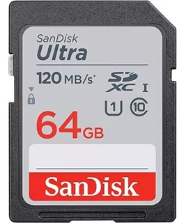 Memoria Sd Sandisk 64gb Clase 10 120 Mb/s Canon Nikon Sony