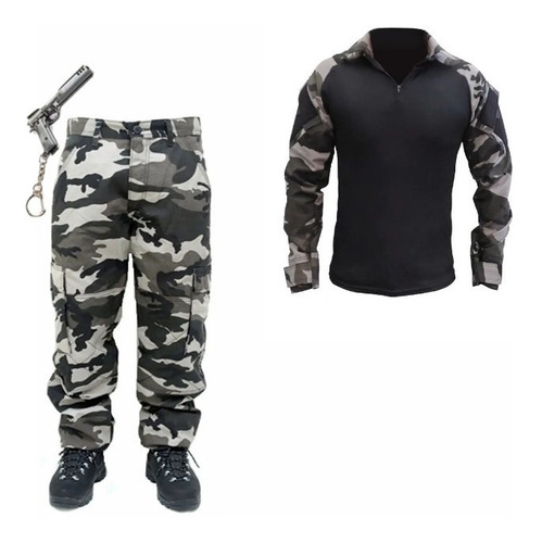 Combo Farda Calça  Camisa Combat Shirt Rip Stop Reforçada