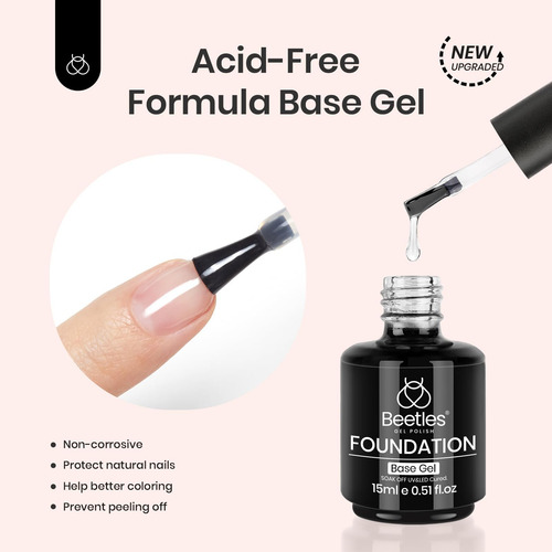 Kit Base Para Uñas En Gel Top Coat Y Pegamento De 15 Ml Transparente