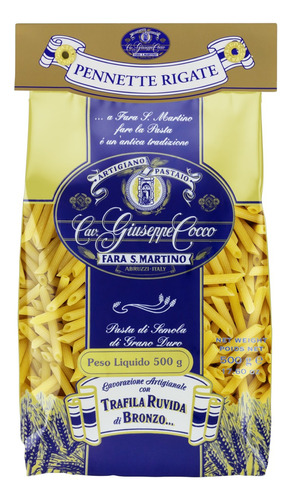 Macarrão de Sêmola de Trigo Grano Duro Pennette Rigate 35B Giuseppe Cocco Pacote 500g