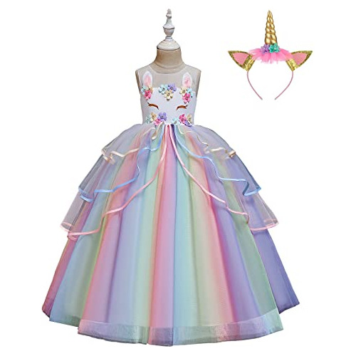 Vestido De Princesa Unicornio Niñas, Vestido De Unicor...