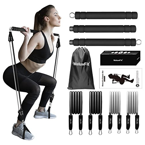 Pilates Bar Kit With Resistance Bands, Exercise Fitness...