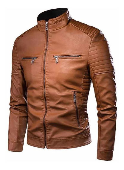 jaqueta de couro masculina slim