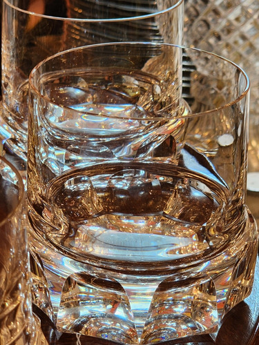 Lote De 5 Vasos De Whisky Cristal Base Pesada Años 60
