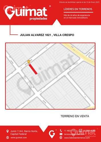 Excelente Terreno En Villa Crespo- Lideres En Terrenos