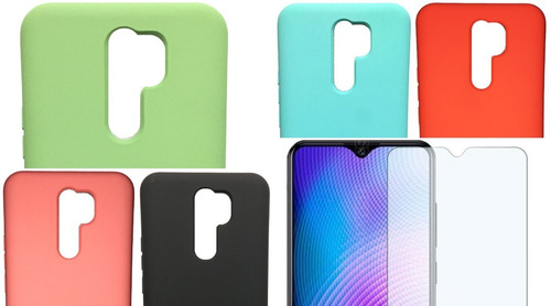 Silicona Redmi 9 Reforzada Case Carcasa Protector + Templado