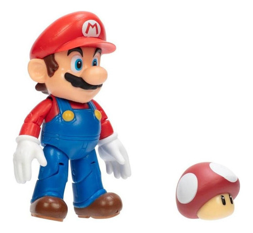 Nintendo Super Mario 10 Cm Figuras - Mario Con Superchampiño