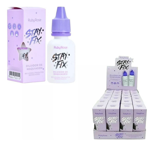 Box 24 Diluidor De Maquiagem Stay Fix Ruby Rose 15 Ml