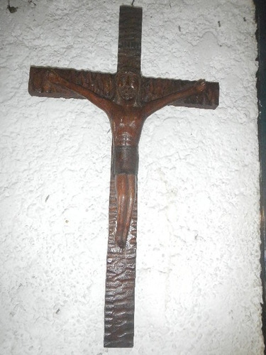 Antiguo Cristo De Madera Tallada Buen Estado