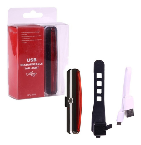 Luz Trasera Roja Linterna Recargable Bicicleta Led