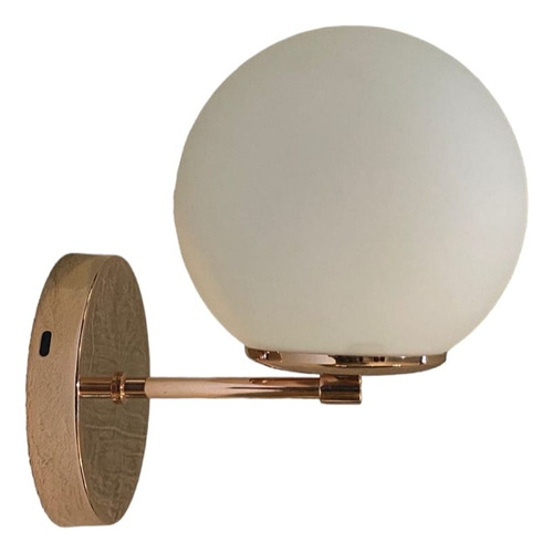 Aplique De Pared Cobre Globo Esfera Vidrio 18ø Opal Satinado