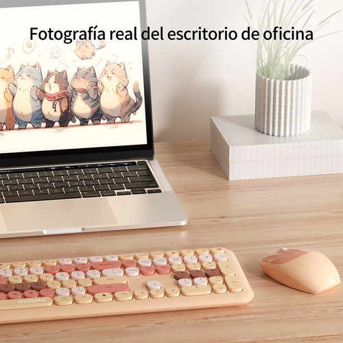 Juego De Teclado Y Ratón Mofii 606 En Té Con Leche