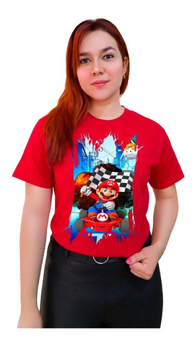 Polera Super Mario Familiar 100%algodón Pelicula Gamer C-644