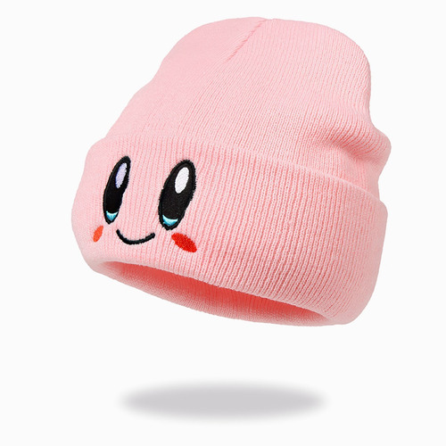 Duo Beanie Rosa Y Blanco Ojitos Gorrito Kirby Invierno Geek