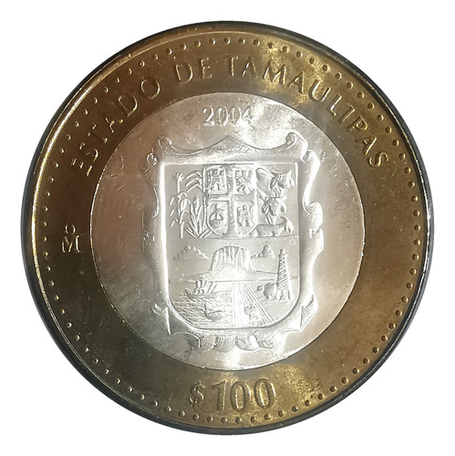 100 Pesos Estado Tamaulipas 1ra Fase Bimetálica 2004