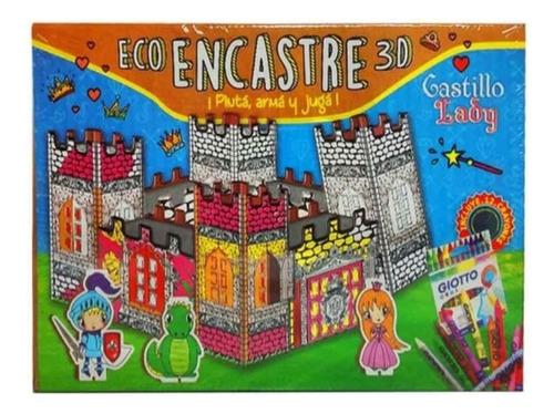 Juego Gato Garabato Eco Encastre 3d Castillo Armar Pintar