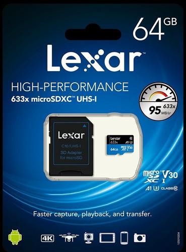 Cartão Micro Sd 64gb Lexar 633x