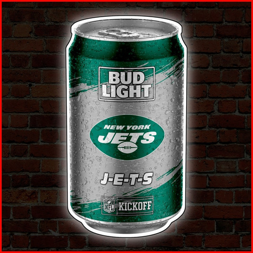 Anuncio Luminoso Nfl Cerveza Budlight Ny Jets - 50cm