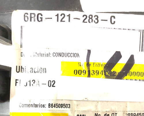 Guia De Aire Frontal Vento Original 6rg121283c Lib0323 (Usado)