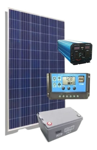 Kit Solar Con Inversor De 1000 W 220 V + Bateria  De 65 Ah