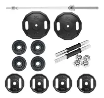 Comprar Kit\u002Fset Pesas 80 Lb 40k (discos+barra Recta Y Mancuernas)