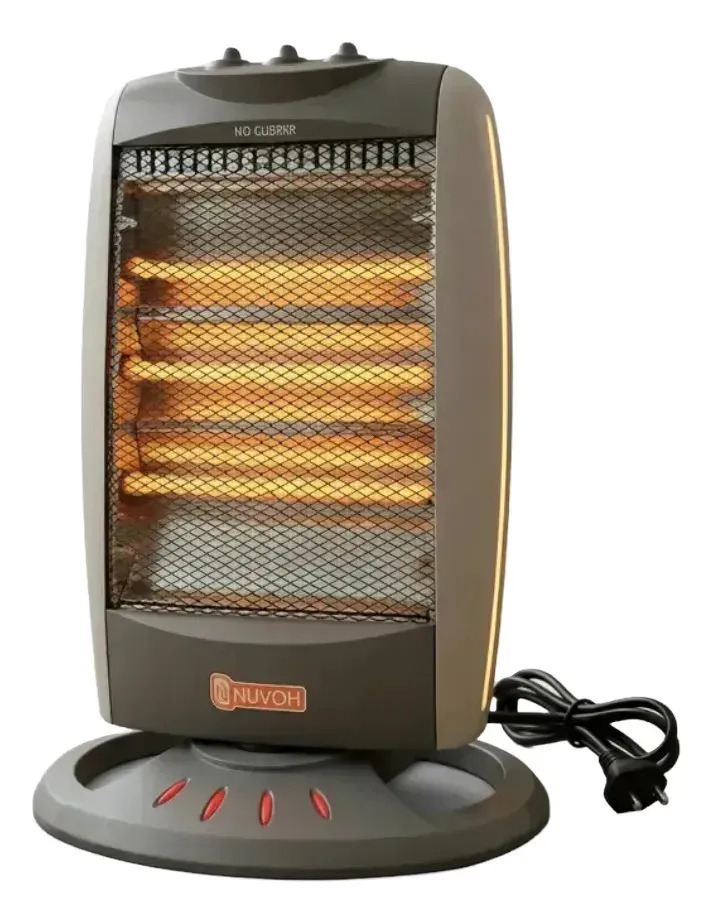 Estufa Electrica Fija Nuvoh 3 Velas Halogena Gris