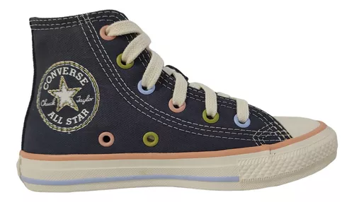 Tênis Converse All Star Cano Alto Infantil - Bege - Botinha - Rock