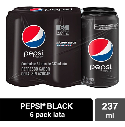 Refresco Pepsi Black 6 Pack 237ml
