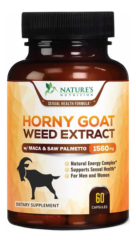 Horny Goat Weed (60 Cápsulas) Libido Energía Sexual Hecho Eu