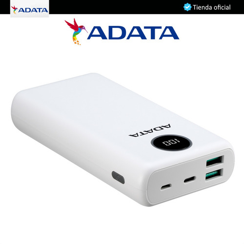 Imagen 8 de 10 de Adata P20000qcd Power Bank 20000mah Carga Rápida Qc/pd, Blan