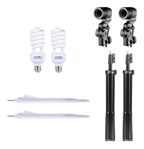 Imagen 2 de 9 de Kit De Fotografia Video Iluminacion Continua Sombrillas