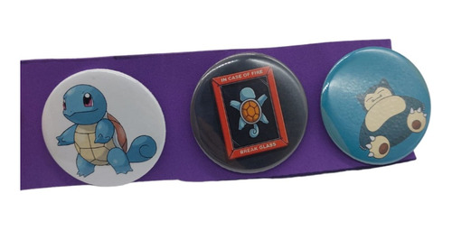 Pack X3 Pins Pines Team Poke Snorlax Squirtle