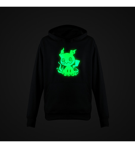 Sudadera Brilla En La Obscuridad Mimikyu Pokemon Negra S/n