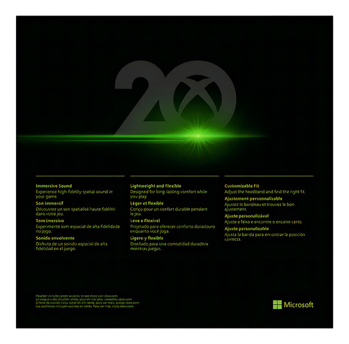 Audífono Xbox Estéreo Edición Especial 20 Aniversario Negro