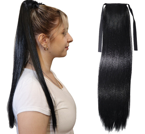 Extension Pelo Sintetico Cola Caballo Premium Simil Natural