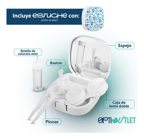 Lentes De Contacto Soflens 59 Bausch + Lomb Con Kit Optioutlet | Graduación -1.00 | Caja 6 Pzas + Espejo + Solución 60ml | Originales | Comodidad Todo El Día |