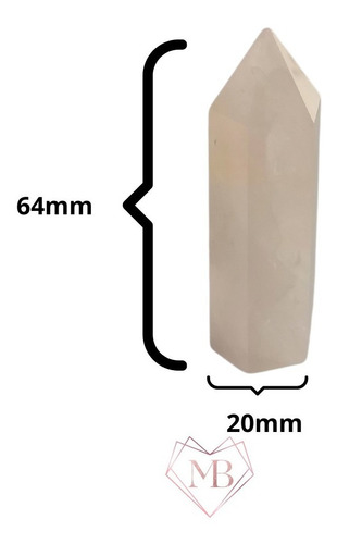 Imagen 2 de 4 de Punta Hexagonal De Cuarzo Rosa 100% Natural 6,4cm