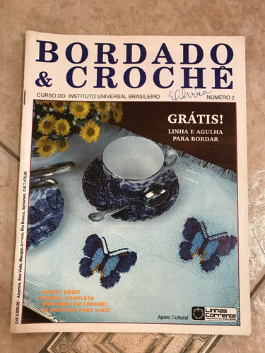 Revista Bordado E Crochê 2 Ponto Cruz Bruxinha Crochê Y945 (Usado)