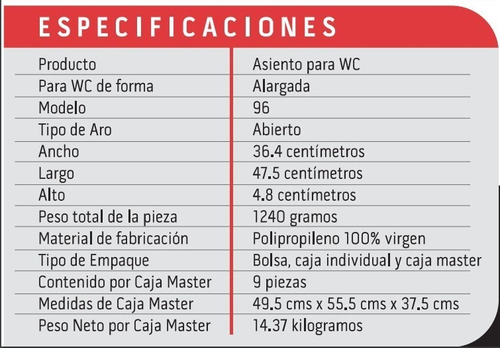 Asiento Para Wc Mod 96 Alargado Reforzado Vicar Marfil