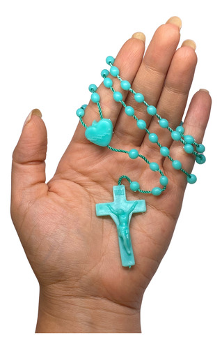 24 Rosarios Catolico Color Acua Azul Verde Recuerdo Religios