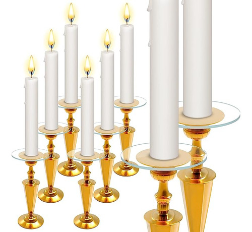 30 Piezas Velas Cristal Boda Bobeches Anillos Vela Transpare