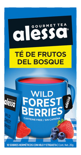 Té Gourmet Alessa Wild Forest Berries 10 Sobres 20g