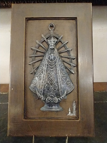 Antiguo Cuadrito Con Virgen De Lujan De Antimonio