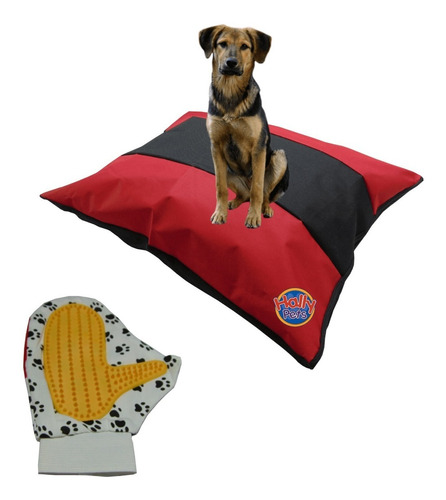 Cama Colchón Lavable Para Mascotas Gigante Bicolor + Guante 