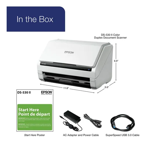 Escáner De Documentos Epson Ds-530 Ii Color Duplex Para Pc/m