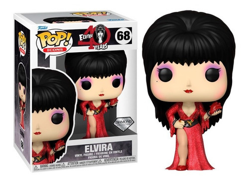 Funko Pop Icons Elvira 40 Years Elvira #68 Exclusivo Diamond