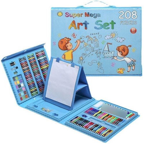 208 Piezas De Arte Para Niños Kit Set De Dibujo Portátil