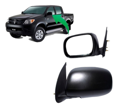 Espejo Izquierd Para Toyota Hilux 3.0 2005 2011 Manual Negro