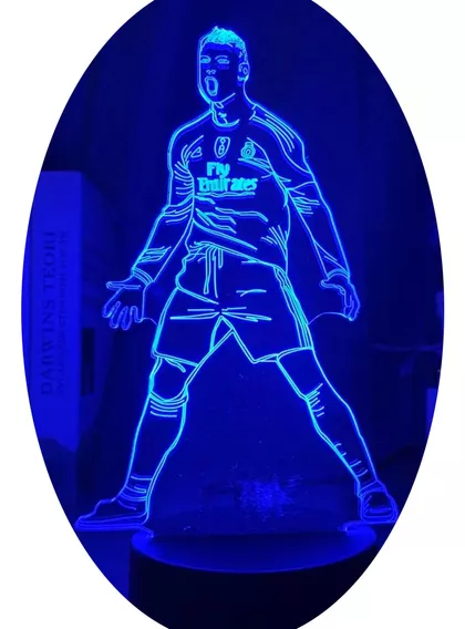 Cristiano Ronaldo Figura Lámpara Led Luz Nocturna